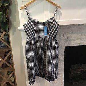 NWT Draper James Navy Gingham Dress Size 6